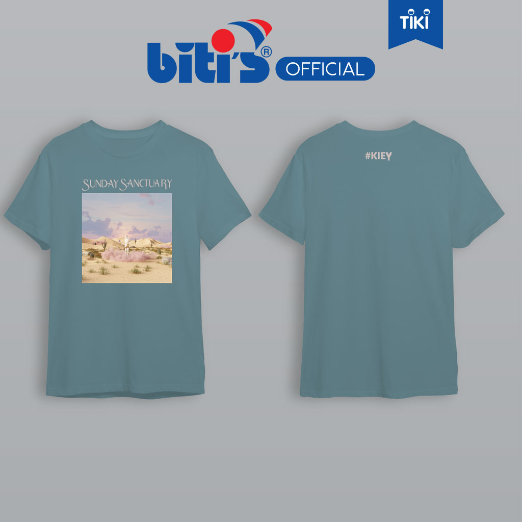 [BST đặc biệt BITI'S X KIEY] Áo Thun Cotton Biti's Kiey Unisex Teal Desert T-Shirt BOU001300XLC (Xanh Lá Cây) - XL 57-&gt;63 kg