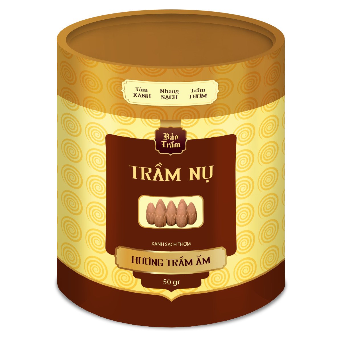Nụ Trầm Búp Sen Thác Khói – Hộp Vàng 50g | Bảo Trầm – Hương Trầm Dịu Nhẹ, Tự Nhiên
