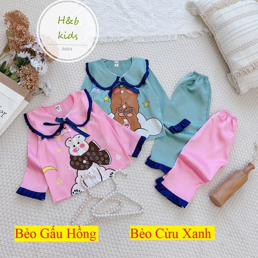 [ Mã Độc Quyền ] Bộ Mặc Nhà dài tay cao cấp Pijama Lụa 3D Cao Cấp Cho Bé