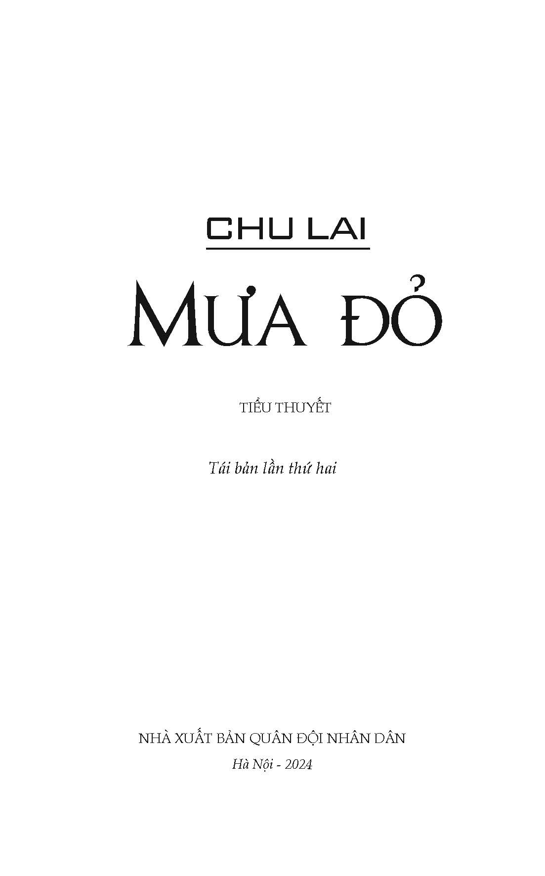 MƯA ĐỎ - Chu Lai - Vietnambook