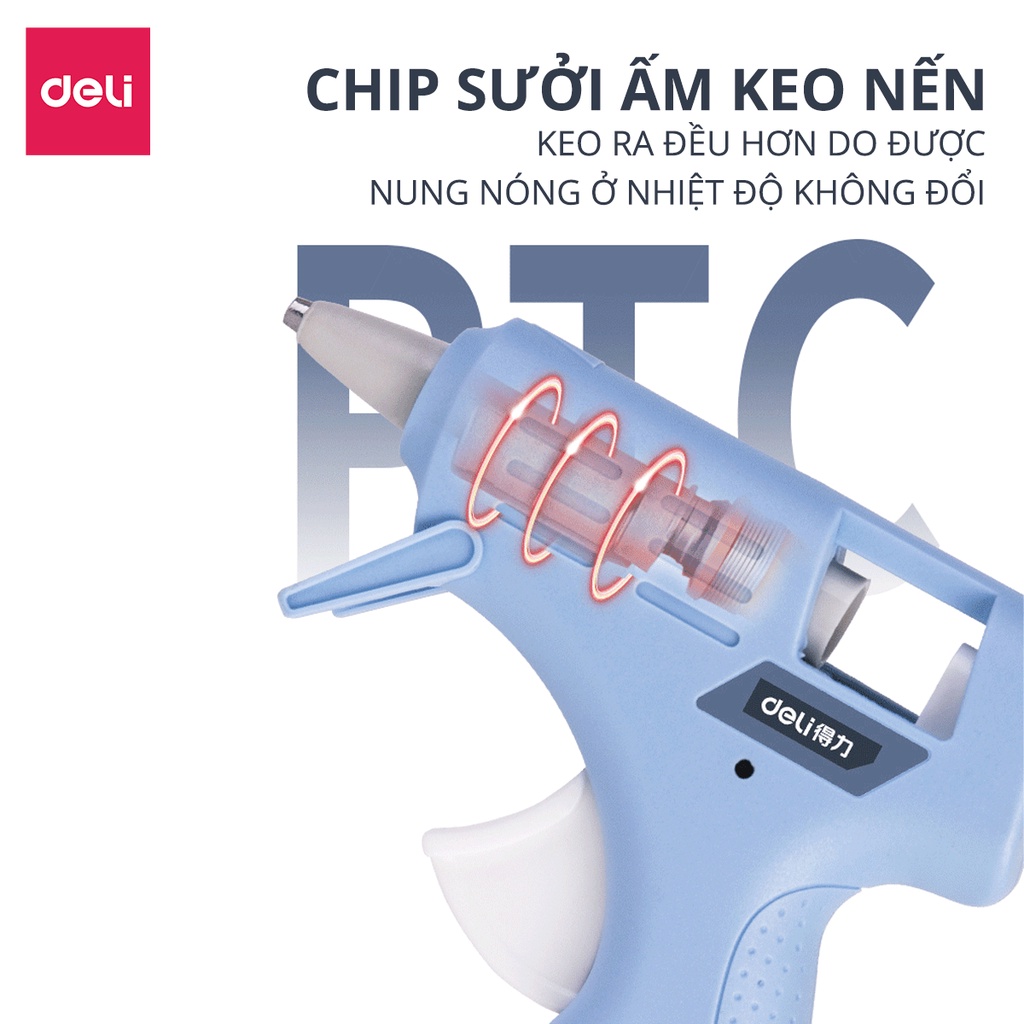 Máy Bắn Keo Nến Deli - Phù hợp DIY Làm Đồ Handmade Thủ Công - An Toàn, Nhỏ Gọn, Dễ Sử Dụng - DL390120