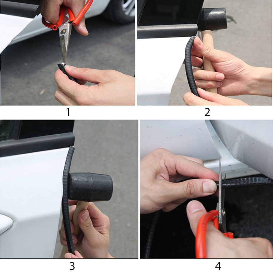 NẸP VIỀN CAO SU CHỮ U TRANG TRÍ VÀ CHỒNG XƯỚC CỬA Ô TÔ - MÀU ĐEN - 5 MÉT MỖI CUỘN