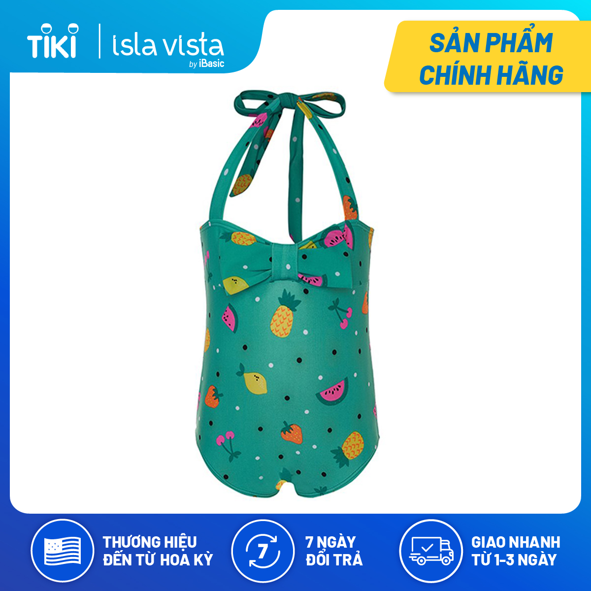 Đồ bơi bé gái liền thân họa tiết dưa hấu Isla Vista BWKGM003