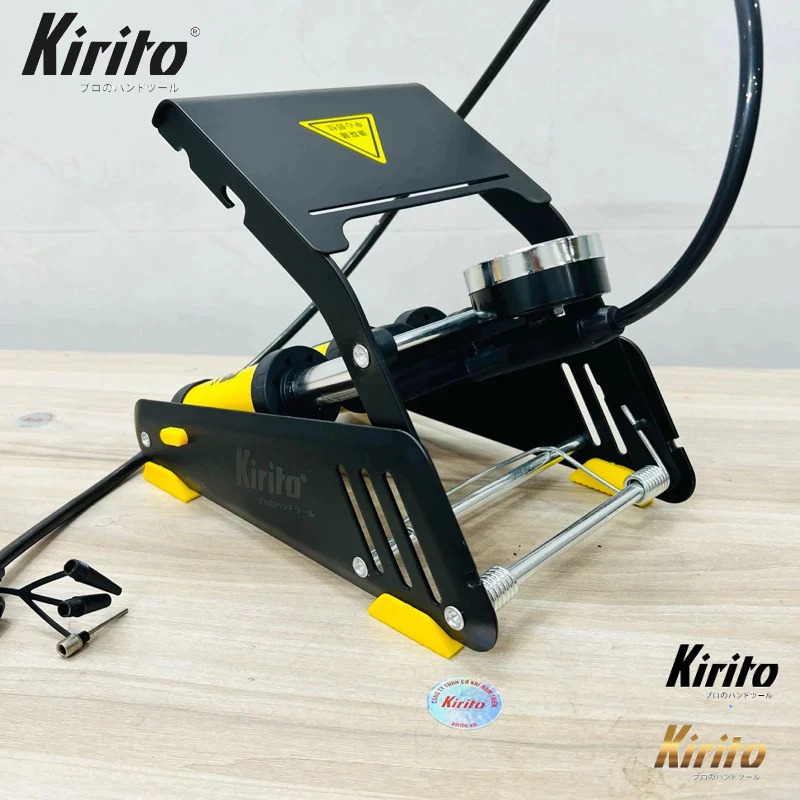 Bơm xe đạp chân Kirito nhật bản cao cấp 1-2-3 xilanh nén sử dụng bơm xe đạp, xe máy, ô tô, đệm, bóng