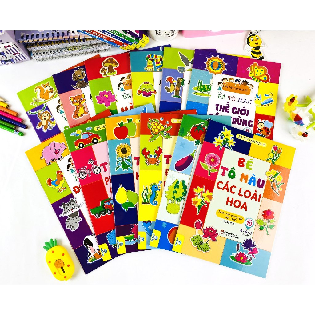 Sách - Bộ 12 cuốn Bé tập làm họa sĩ - Bé tô màu - ndbooks