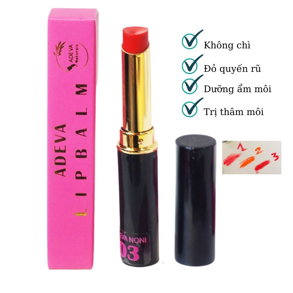 Son Dưỡng Môi Adeva Noni Lip balm 4,5g - 100% từ thảo dược thiên nhiên, dưỡng môi mềm mịn, ngừa khô, giảm thâm, cho đôi môi hồng hào quyến rũ