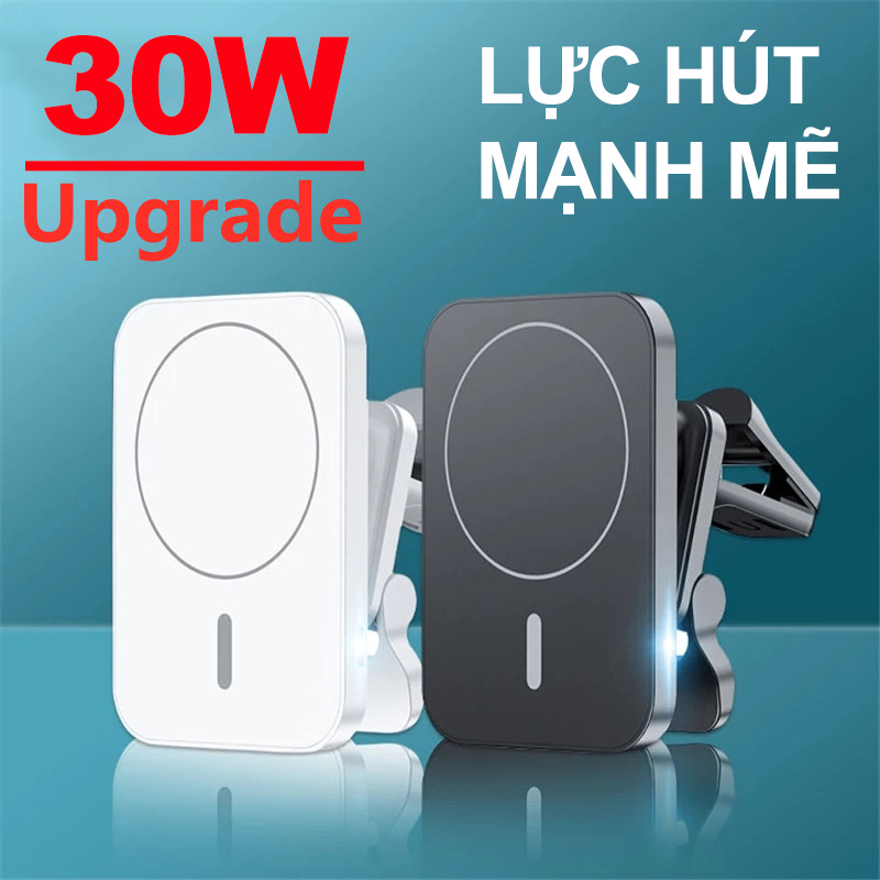 Sạc Nhanh Không Dây 30W Cho Ô Tô Kiêm Giá Đỡ Điện Thoại