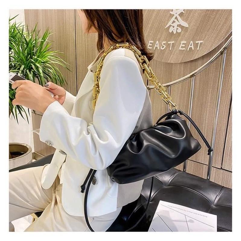 Túi da kẹp nách quai xích vàng mã 2086 ulzzang cá tính