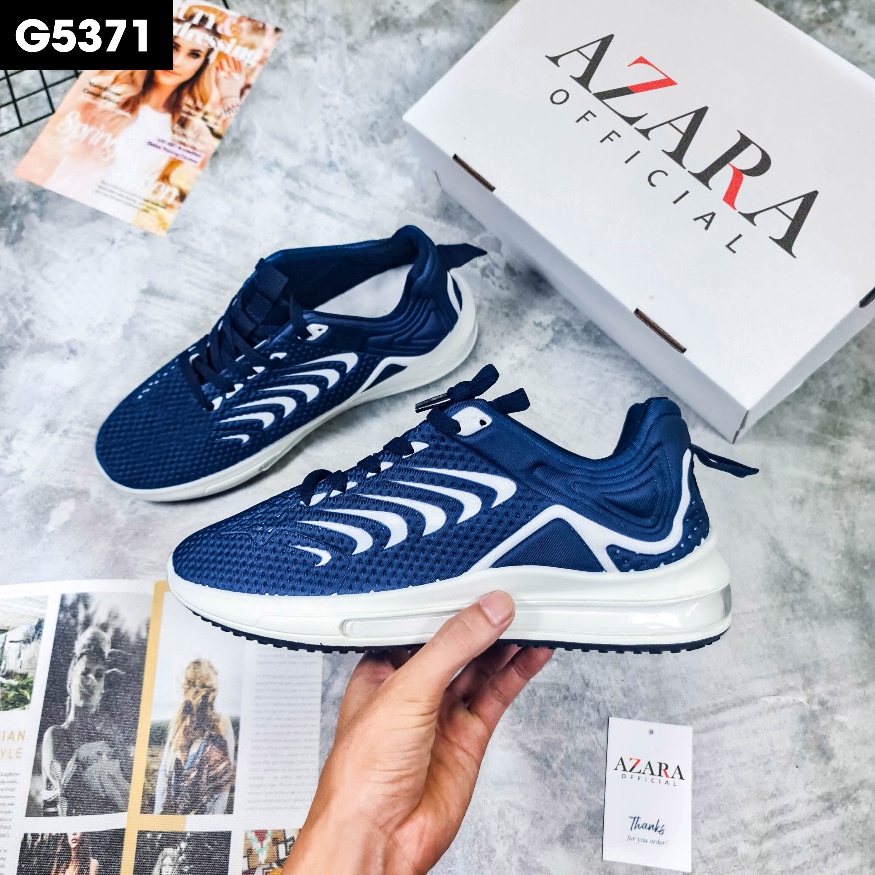 Giày Thể Thao Nam AZARA- Giày Sneaker Màu Đen, Giày Thoáng Khí Cao Cấp, Đế Xốp Nhẹ, Phù Hợp Mọi Lứa Tuổi - G5361