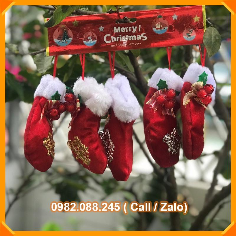 Giày Ủng Đựng Quà Giáng Sinh Có Dây Treo Trang Trí Cây Thông Noel