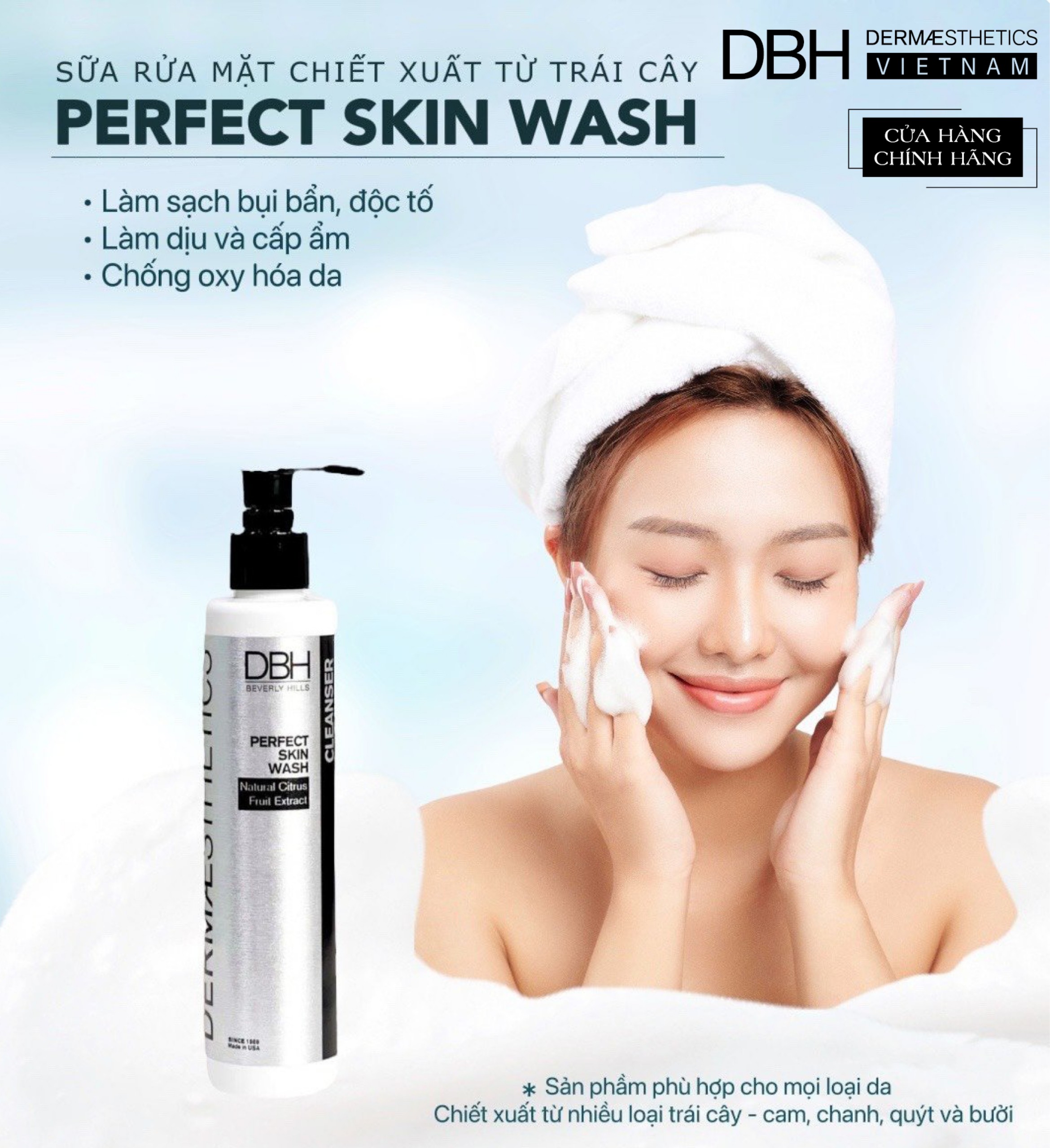 SỮA RỬA MẶT CHO MỌI LOẠI DA PERFECT SKINWASH 6.0 OZ