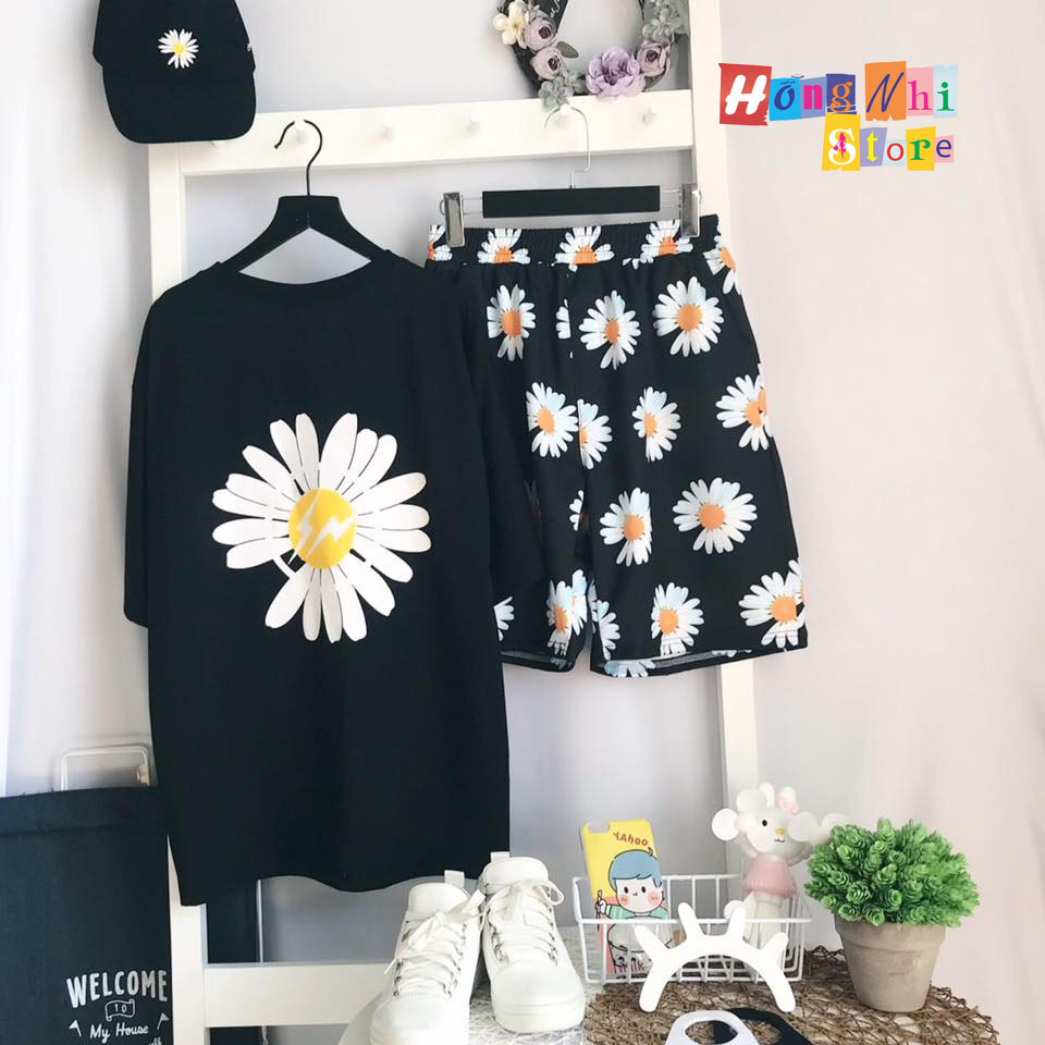 Quần Short Cartoon Unisex Hoa Cúc - Quần Đùi Hoạt Hình Siêu Cute - MM