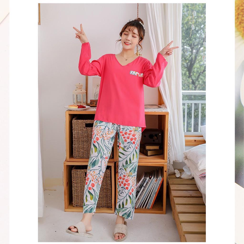 Đồ bộ tiểu thư dài đáng yêu - Bộ đồ mặc nhà cotton nhiều mẫu xinh xắn B51