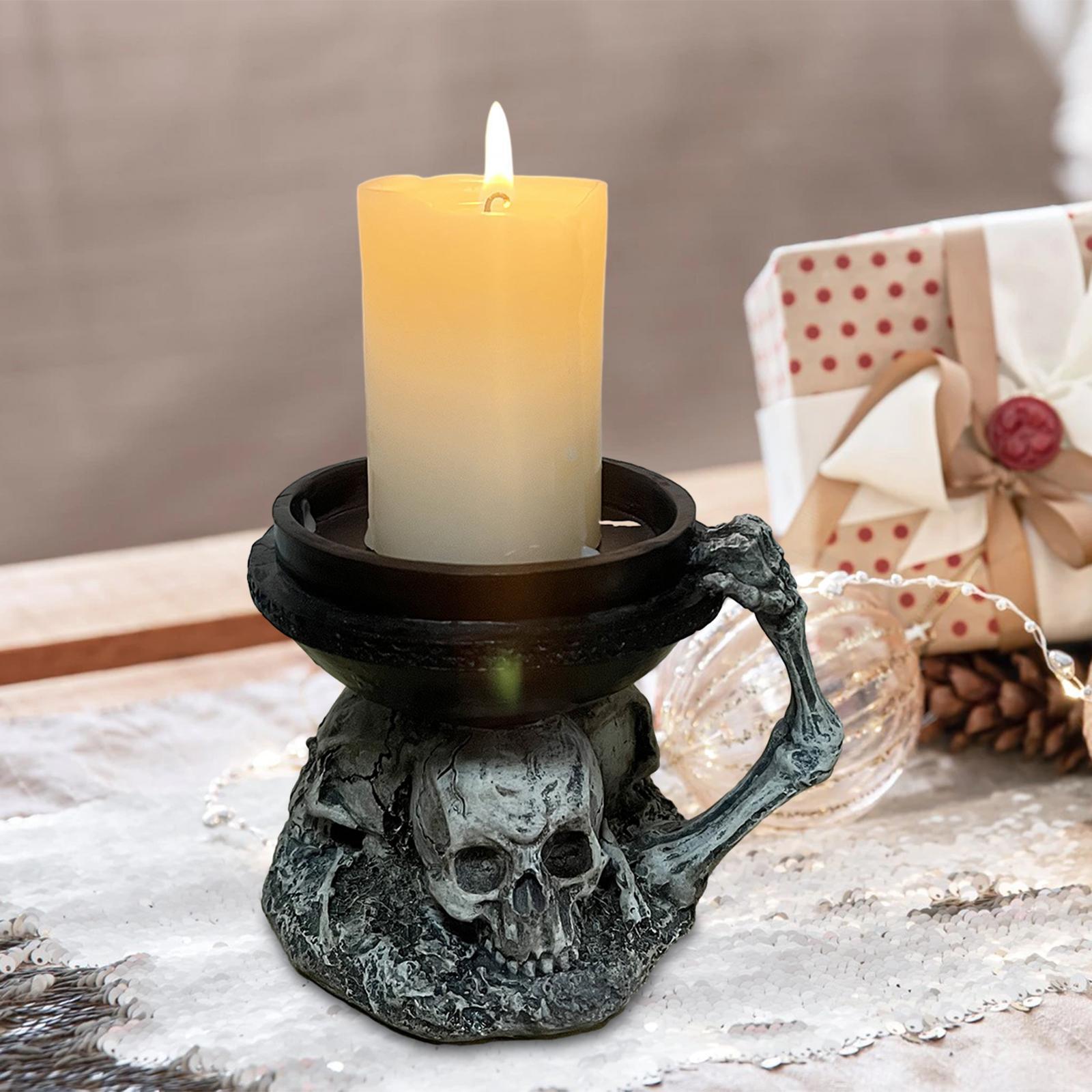 Halloween Skull Candle Holder for Festival Holiday Haunted House
