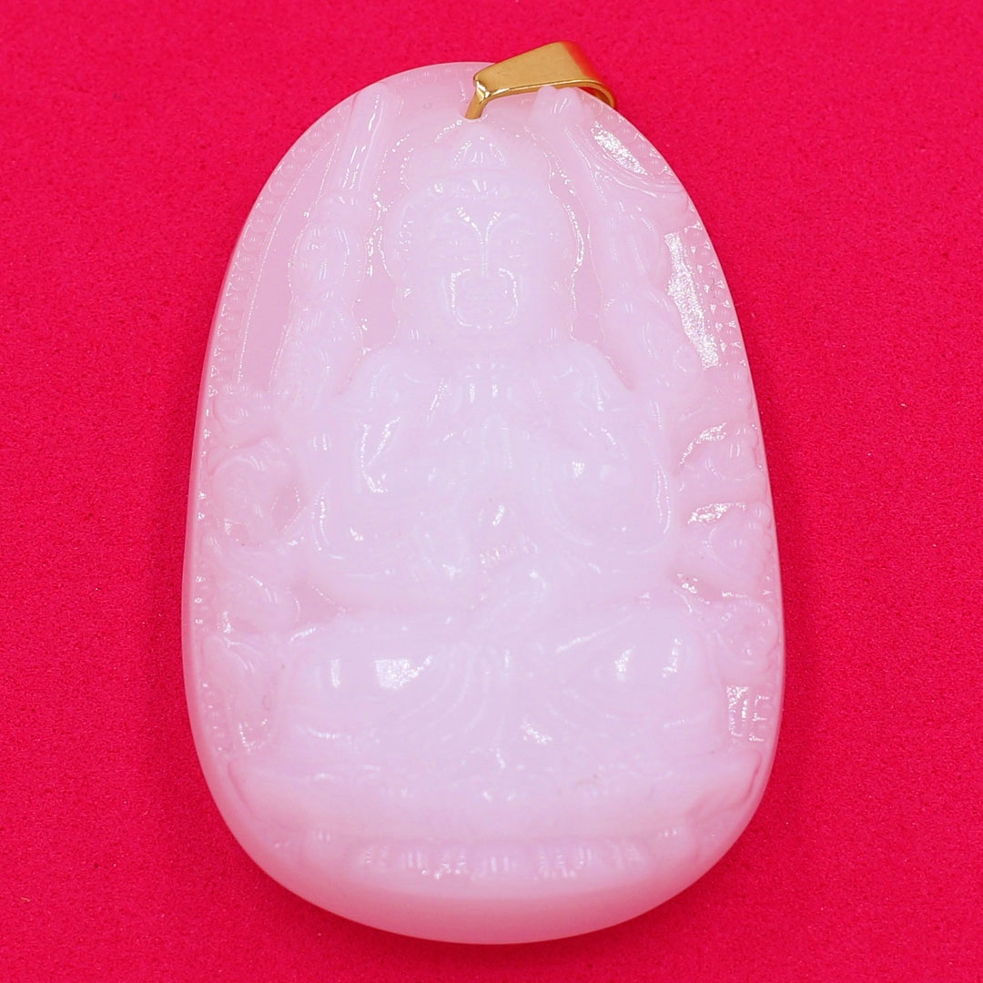 Mặt dây chuyền phật Thiên Thủ Thiên Nhãn thạch anh trắng 3.6cm - phật bản mệnh tuổi Tý - Mặt size nhỏ