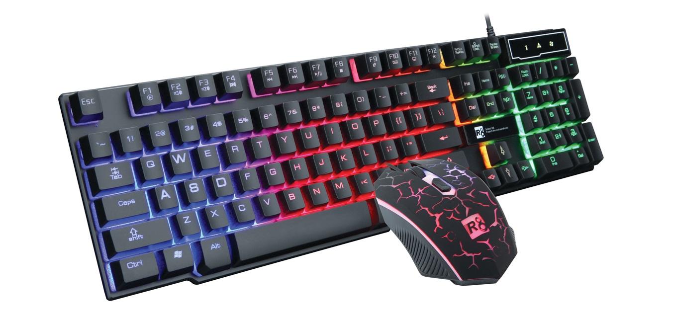 Bộ Bàn Phím Giả Cơ Và Chuột Chuyên Game R8 1910 Led 7 Màu - Hàng nhập khẩu