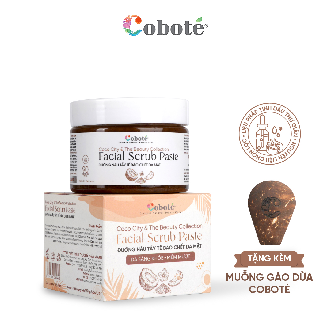Cobote - Đường Nâu Tẩy Tế Bào Chết, Chăm Sóc Da Mặt, Sáng Da, Săn Chắc, Khỏe Tự Nhiên 160g