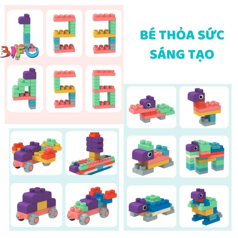 Bộ đồ chơi xếp hình bằng cao su mềm 20 miếng ghép lớn cho bé lắp ghép dễ dàng
