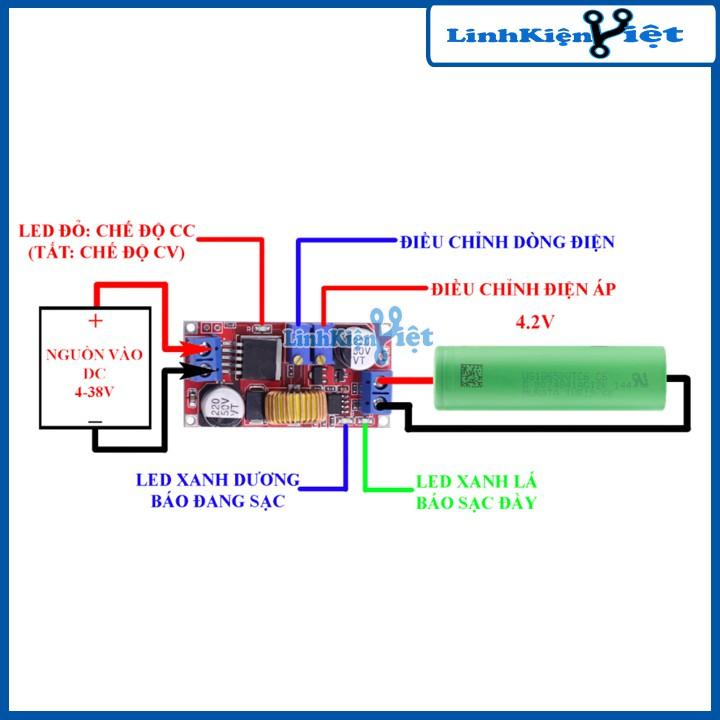 Module Hạ Áp Buck Bảo Vệ Quá Dòng Vin 4-38VDC Vout 1.25-36VDC 5A