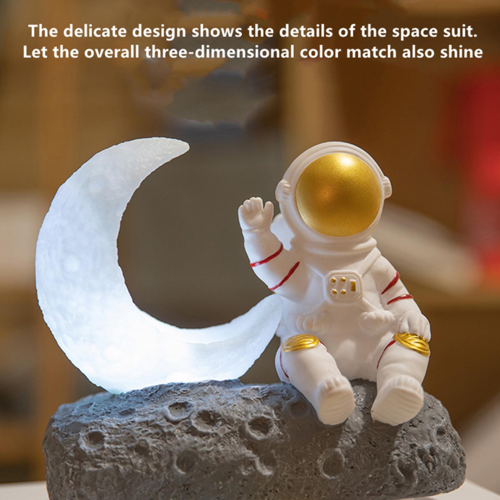 Moon Light Astronaut Bluetooth Speaker with LED Lantern Stereo Sound FM Radio for Kids Girls Boys Birthday Bedroom Home Decoration Christmas