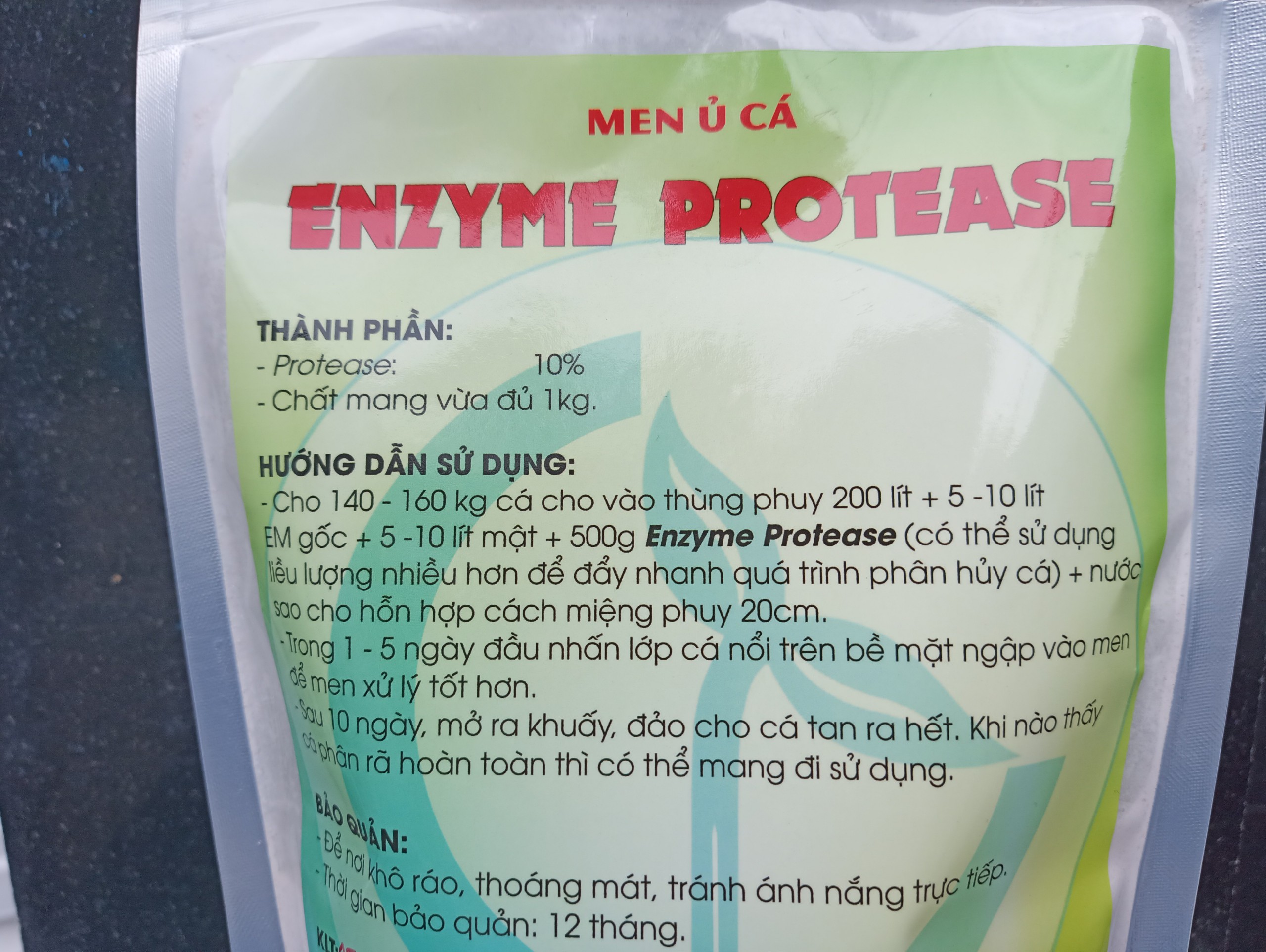 Men Ủ Phân Cá Protease - Giảm Mùi Hôi Khi Ủ Cá (Gói 500gr)