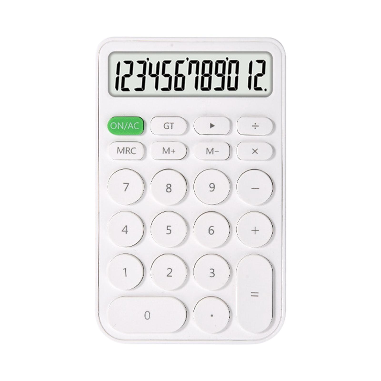 Electronic Calulator Cute Simple 12-Digit with Button Battery Mini Calculator for Home Students