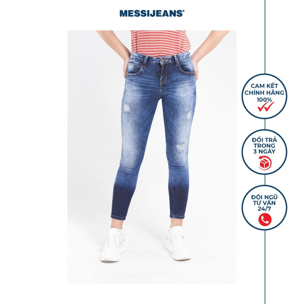 Quần jeans lửng nữ ống ôm rách MESSI SJW-795-18