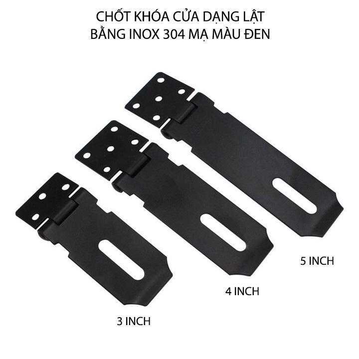 Chốt cửa lật bằng inox 304 mạ màu đen, 3 inch-4 inch-5 inch tùy chọn, dày 2mm