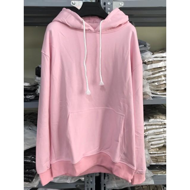 Hoodie trơn unisex - Hồng phấn
