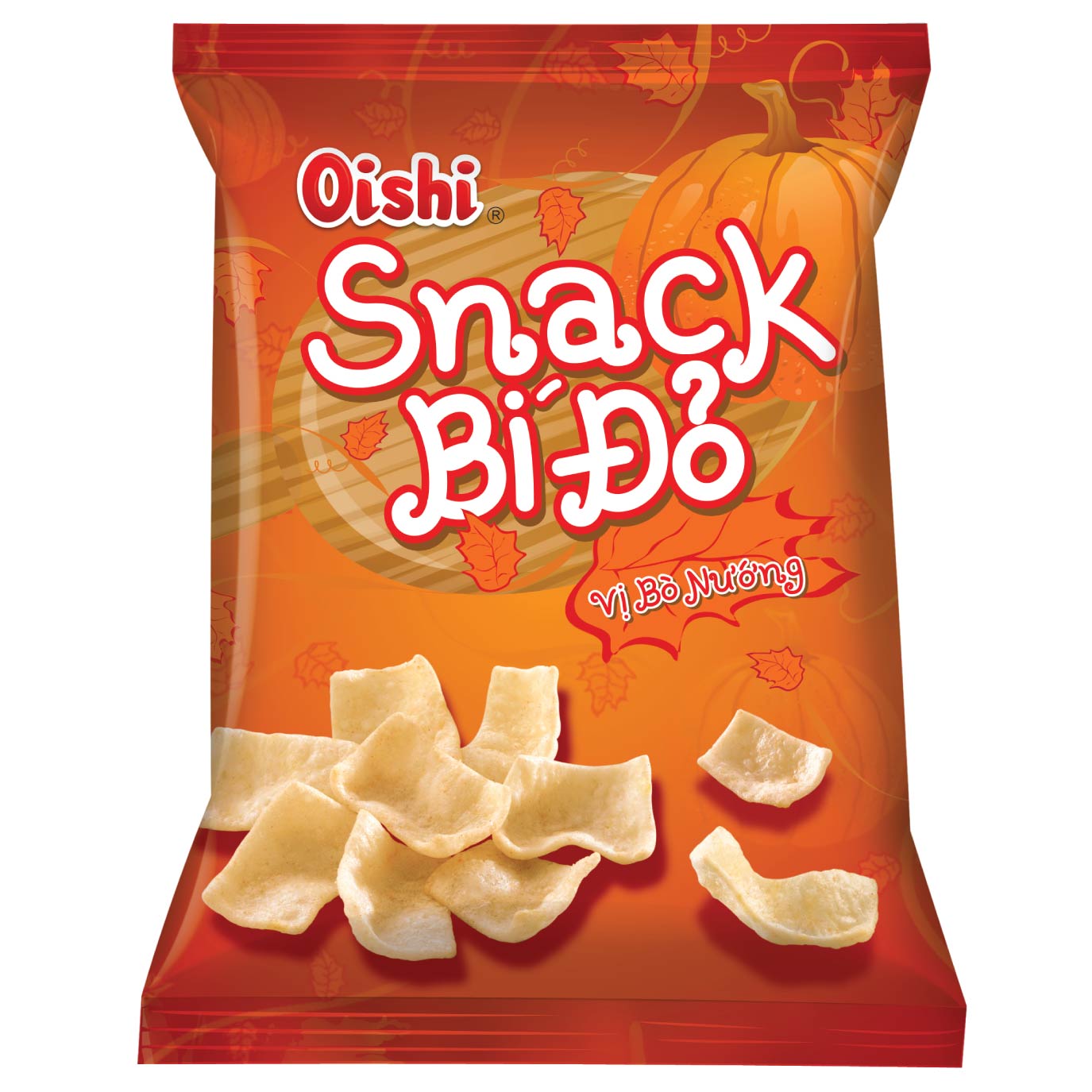 Combo 12 gói Oishi Snack Bí Đỏ Vị Bò Nướng (75g/gói)