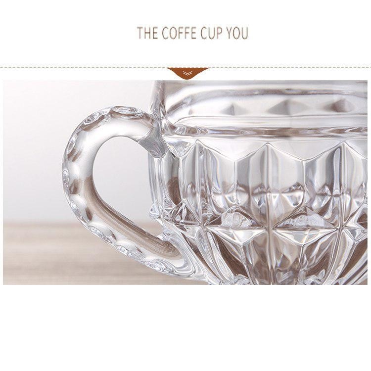 Bộ 6 Cốc Thủy Tinh Dày Có Tay Cầm Uống Trà Cafe Ngày Tết Hàng Cao Cấp.