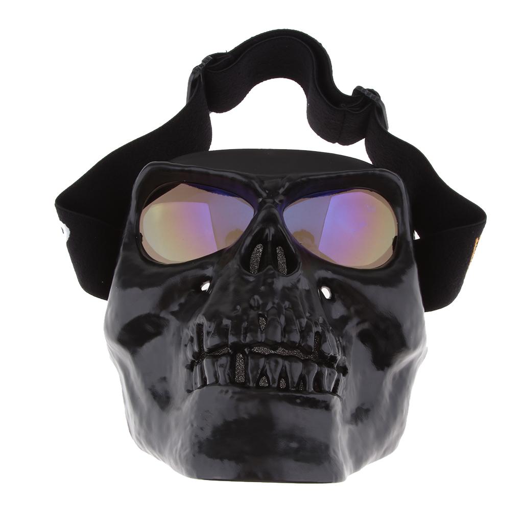 Motorbike Helmet Skull Monster Bones Demon Visor Full Face Mask Halloween