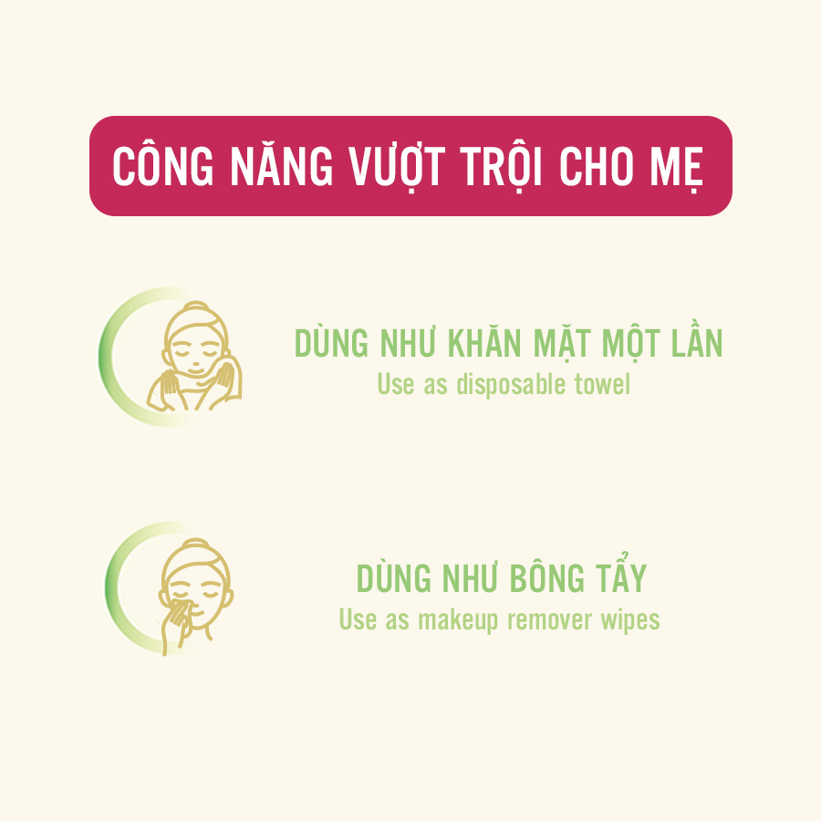 Combo 3 túi Khăn vải khô đa năng Mamamy Tropical 160 tờ