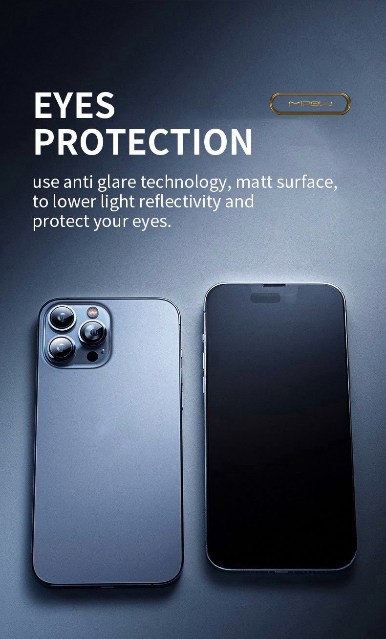 Miếng Dán Cường Lực Mipow Kingbull Chống Vân Tay ANTI-GLARE Premium Silk HD (2.7D) dành cho iPhone 14 / iPhone 14 Plus/ iPhone 14 Pro/ iPhone 14 ProMax- Hàng chính hãng