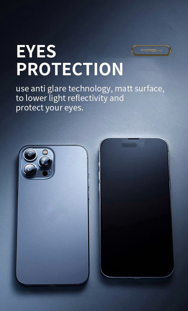 Miếng Dán Cường Lực MIPOW KINGBULL Chống Vân Tay Dành Cho iPhone 14 ProMax / 14 Pro / 14 Plus / 14 - Hàng Chính Hãng