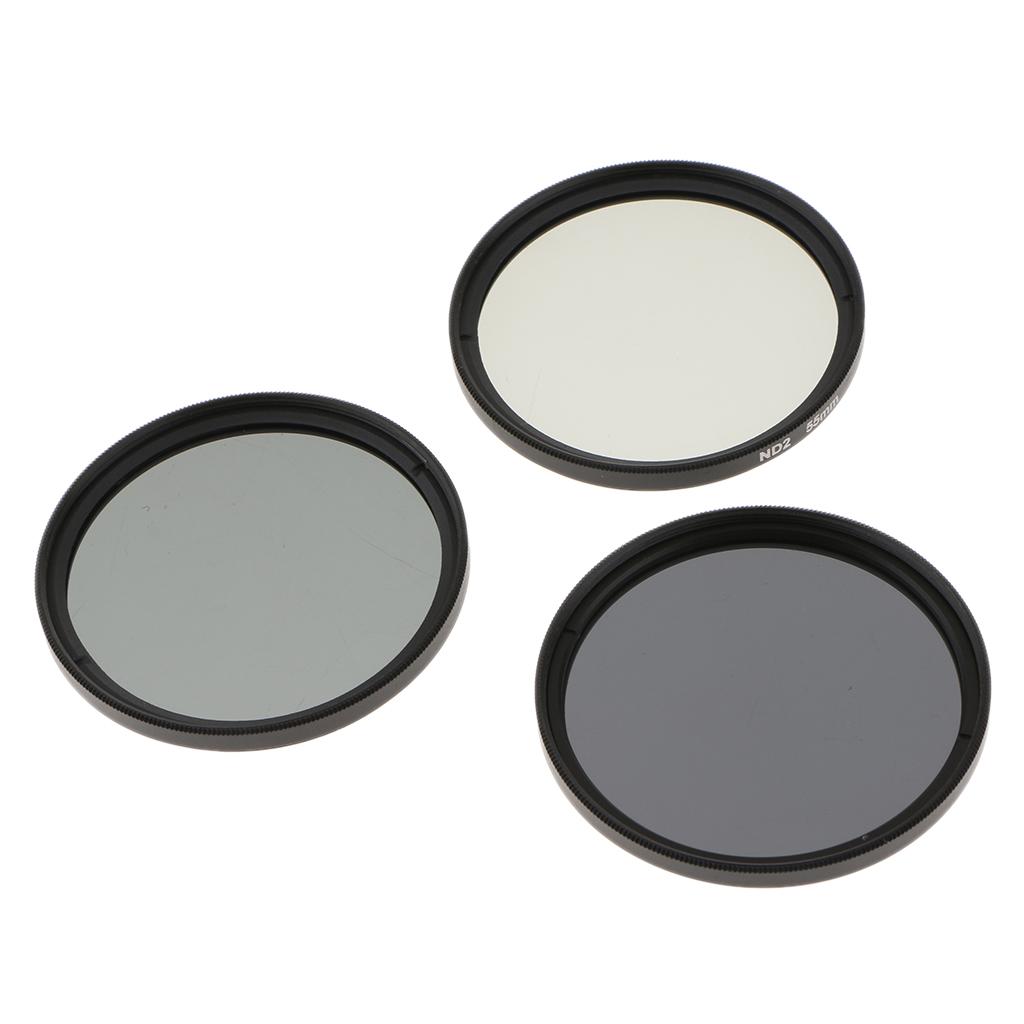3-Piece Multi-Coated Glass Filter Kit  for 55mm DSLR Lens