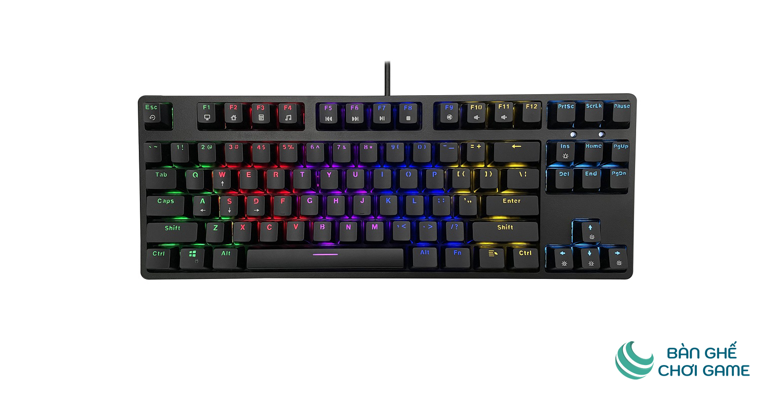 Bàn phím cơ E-Dra EK387L TKL Rainbow Huano Switch - Hàng chính hãng