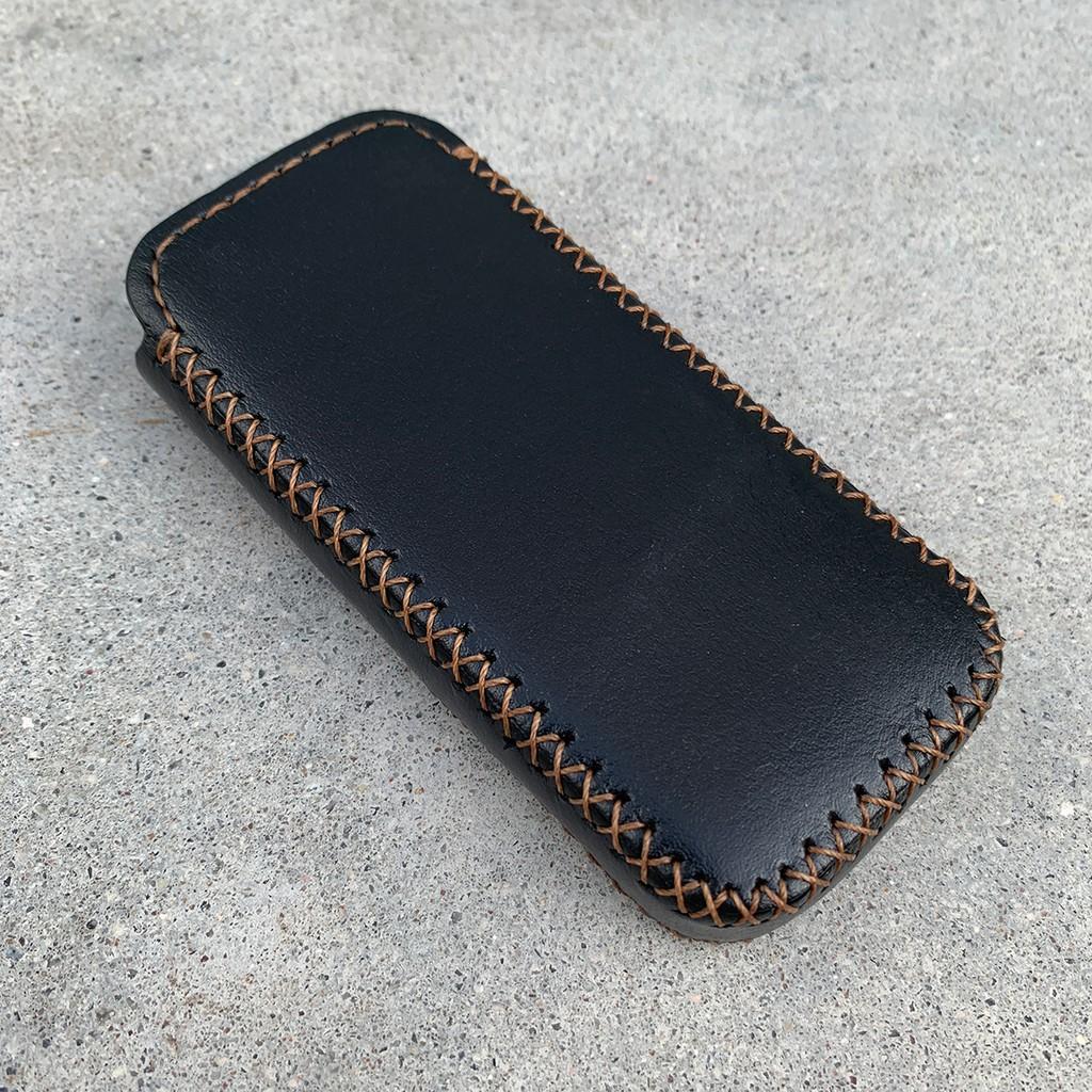 BAO DA ĐIỆN THOẠI MÀU ĐEN DÀNH CHO NOKIA 8800 - BAO DA ĐEO HÔNG THỦ CÔNG - ĐỒ DA BÒ NHẬP KHẨU