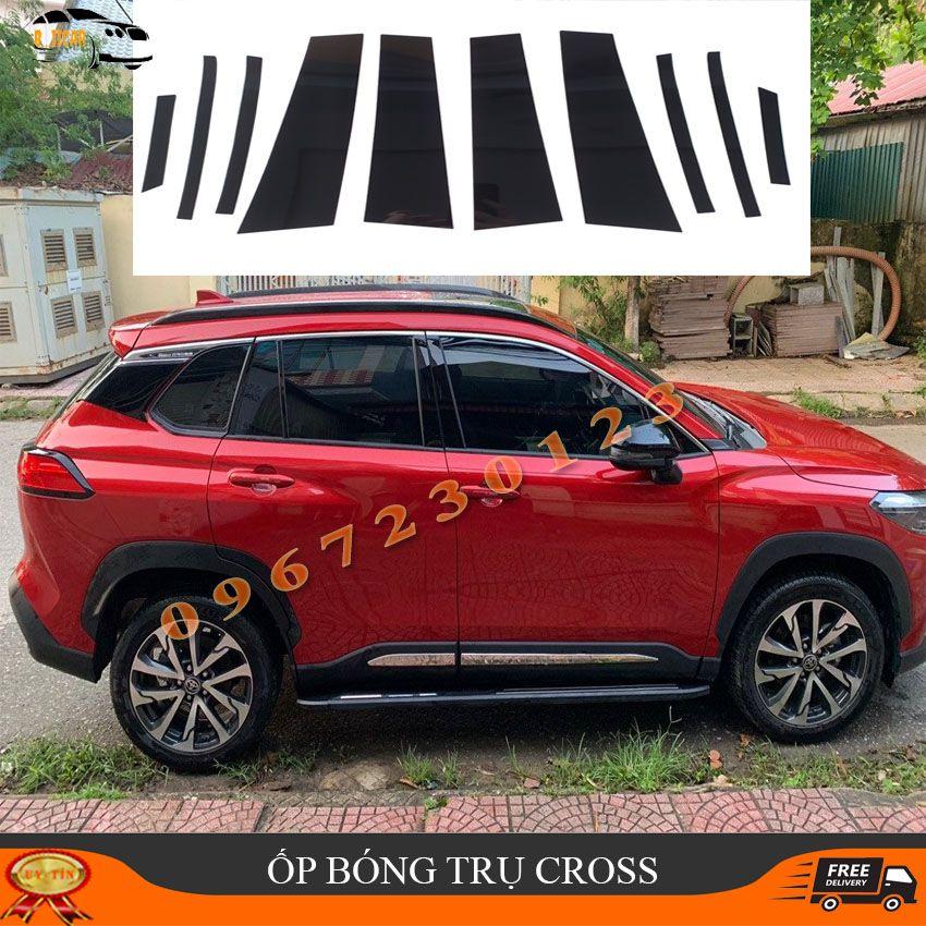 Ốp Bóng Trụ Chống Xước Cột B, C bóng chầy Toyota Corolla Cross Tráng Gương Đẹp
