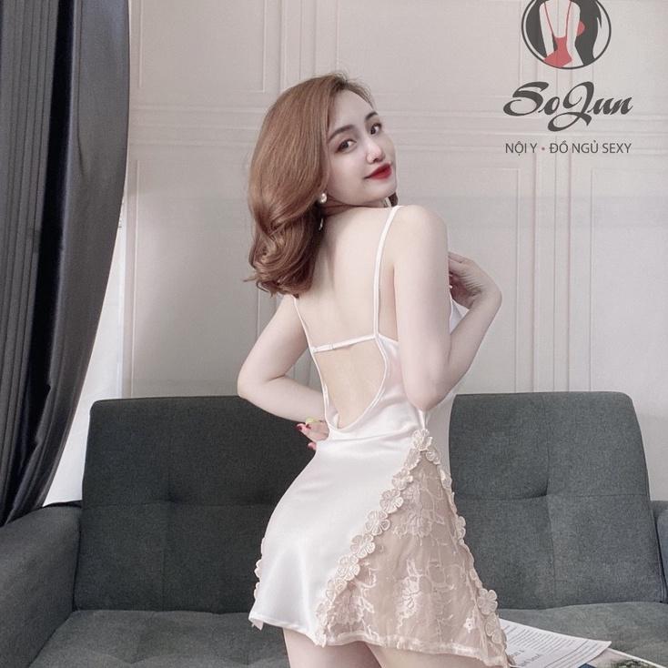 Váy ngủ sexy FREE SHIP Đầm ngủ chữ Y lụa satin cao cấp