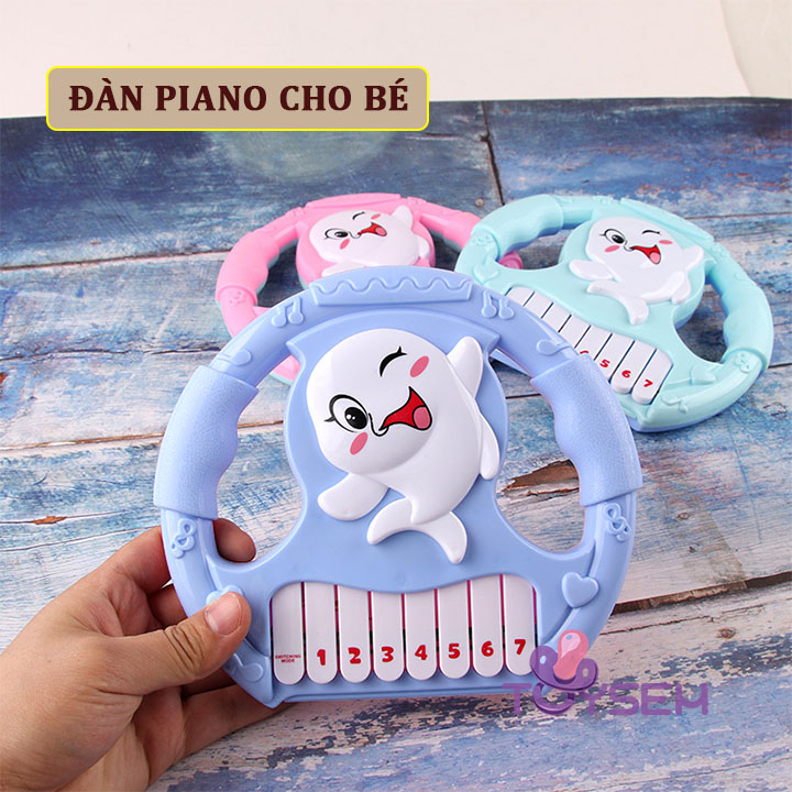 Đồ chơi đàn piano 7 phím cho bé dùng pin có nhạc - Đồ chơi âm nhạc cho bé - Quà tặng sinh nhật cho bé trai, bé gái