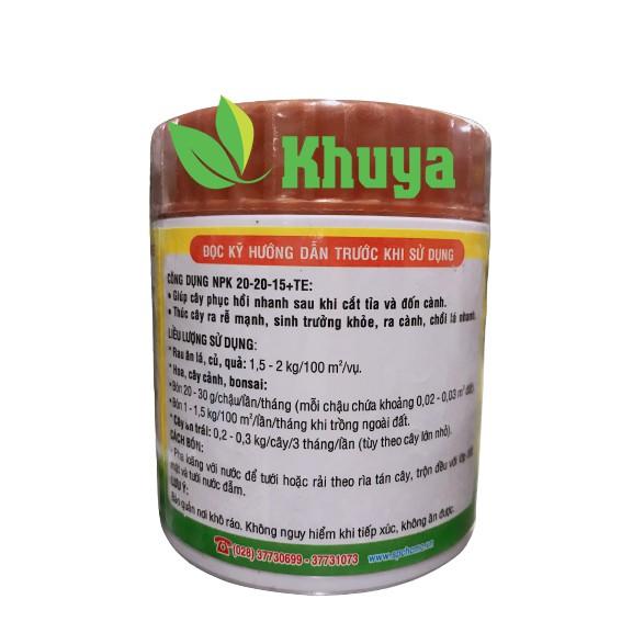 PHÂN NPK BỔ SUNG VI LƯỢNG NPK 20-20-15+TE hủ 200gr CHUYÊN DÙNG RAU MÀU – HOA – CÂY CẢNH