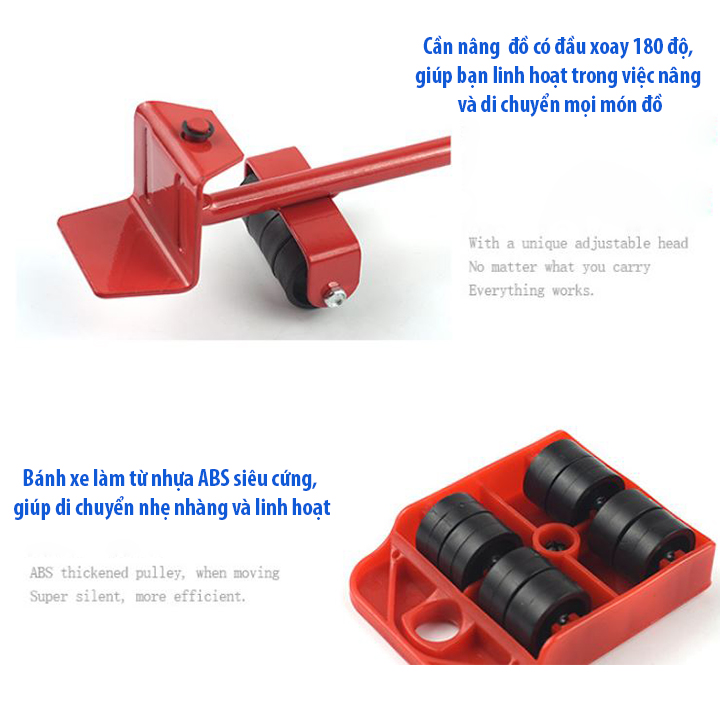 Dụng Cụ Di Chuyển Đồ Đạc Kazoo Garden Có Tay Cầm Thông Minh Trang Bị 4 Bánh Xe Sức Nâng 200 Kg