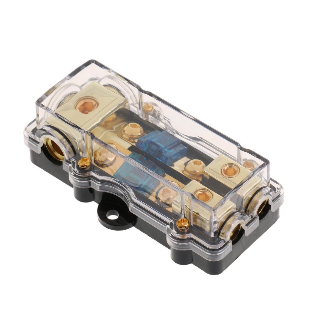 Car Stereo Audio Inline Fuse Holder Distribution Block 4 6 8 Gauge Out