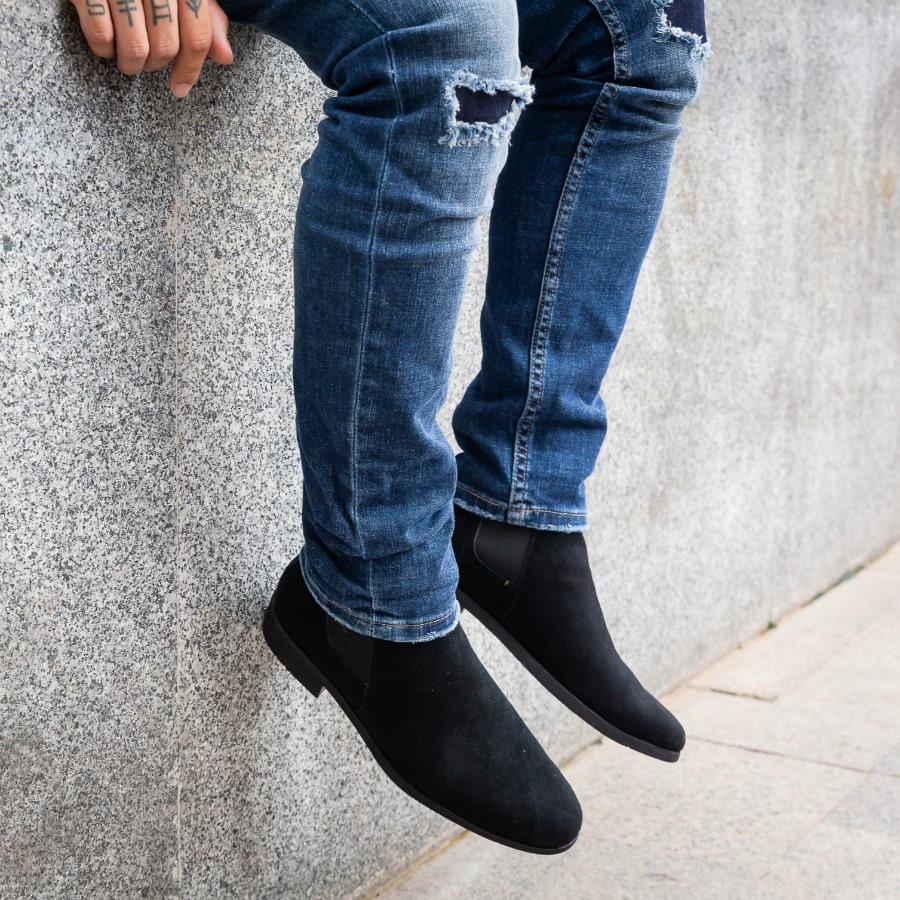 giày da nam cổ cao Chealsea Boots đế cao su nguyên khối siêu êm da lộn nguyên tấm boot nam cao cổ thời trang lịch lãm