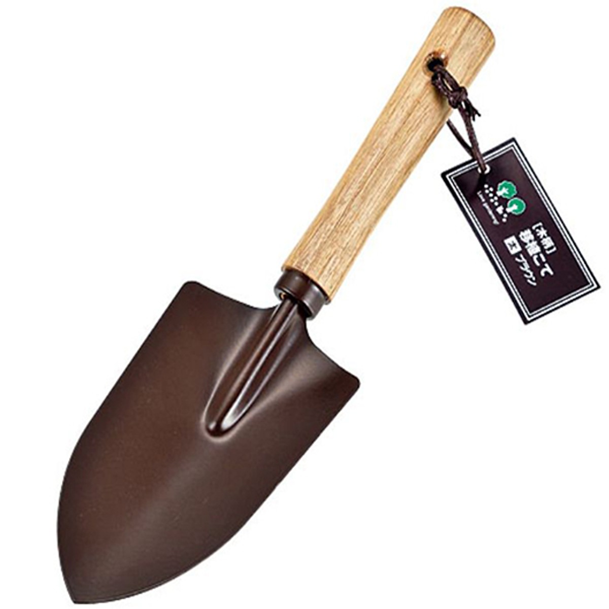 Combo Chậu hoa viola trắng 26cm + Xẻng làm vườn cầm tay cán gỗ nội địa Nhật Bản