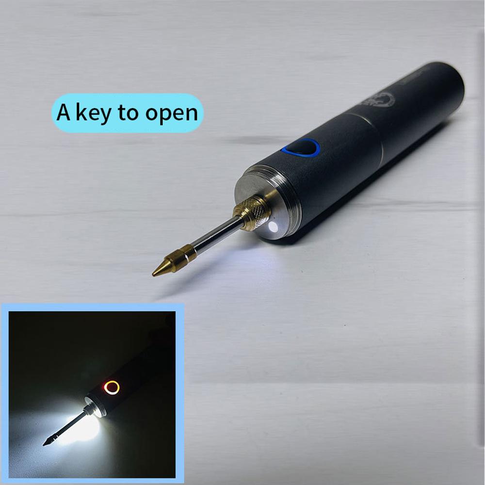 Household Mini Portable USB Rechargeable Soldering Iron High Power Multifunction Electric Welding Machine with LED Light