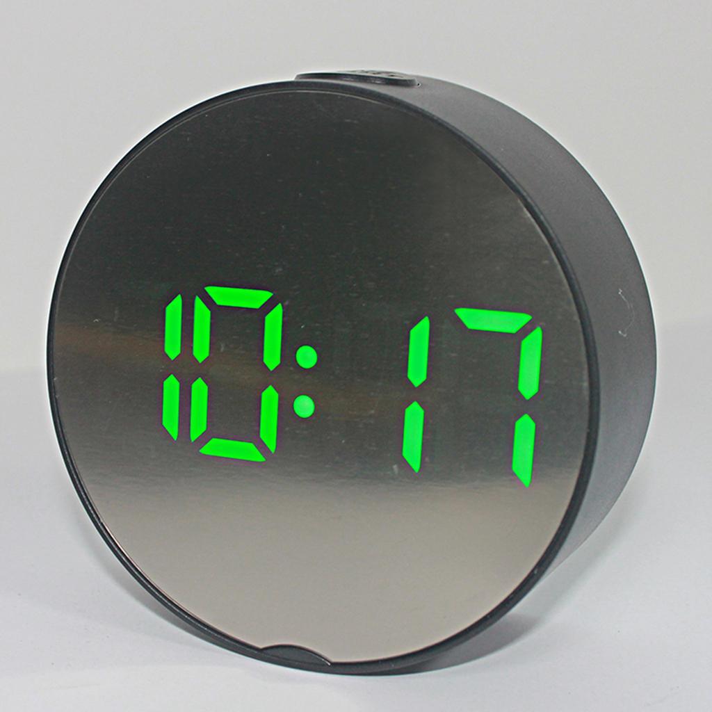 3x Mirror Alarm Clock 24H Display Desktop Travel Clock with Mirror Function