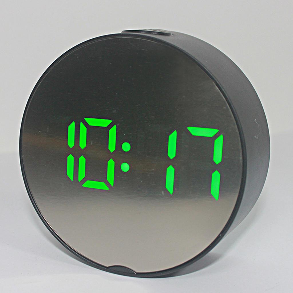 2pcs LED Alarm Clock Large Display Bedside Mirror Clock for Bedroom Elder