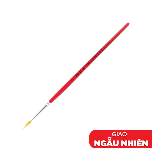 Cọ Vẽ Nylon Đầu Tròn Số 2 - Stacom B102-RS (Mẫu Màu Giao Ngẫu Nhiên)